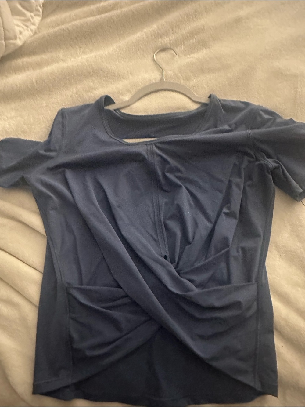 lululemon athletica Navy Twist-Front Short Sleeve Tee